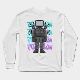 titan TV MAN SKIBIDI TOILET Long Sleeve T-Shirt